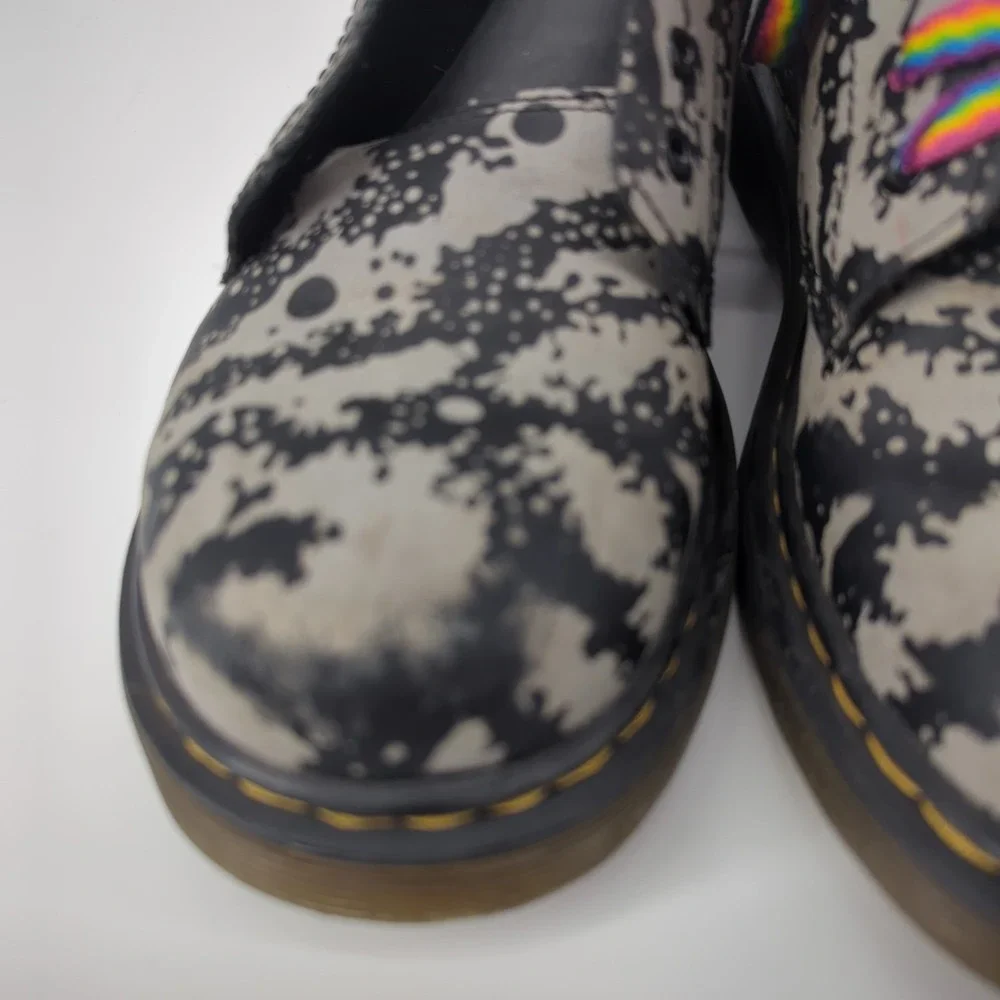 Dr. Doc Martens Kids Leather Lace Up Boot Space Hydro‎ Embroidered 4 M READ